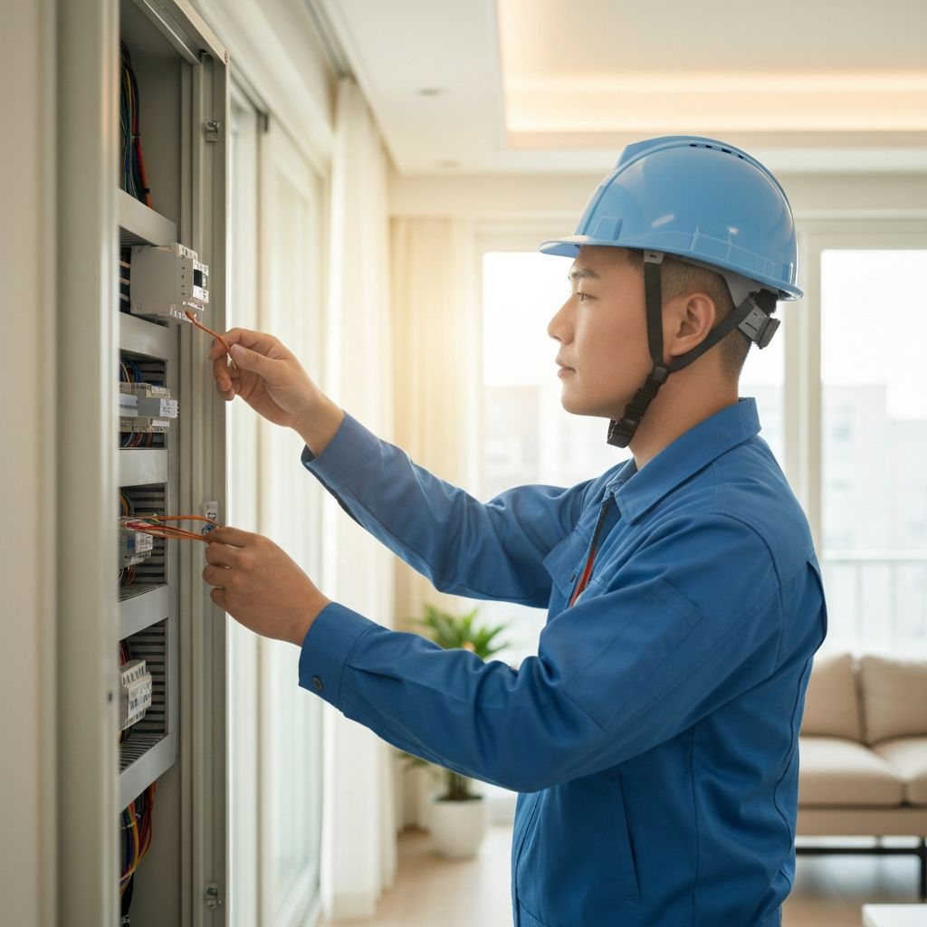 성호는 홈전기 전문 기사 작업 현장